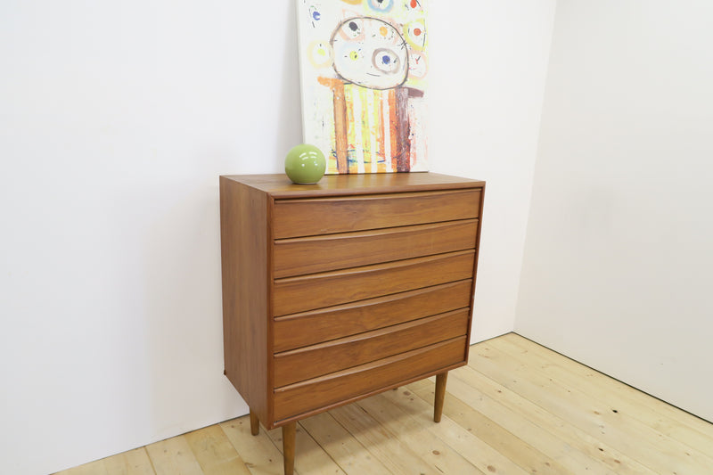 Cassettiera compatta in teak, anni ’60