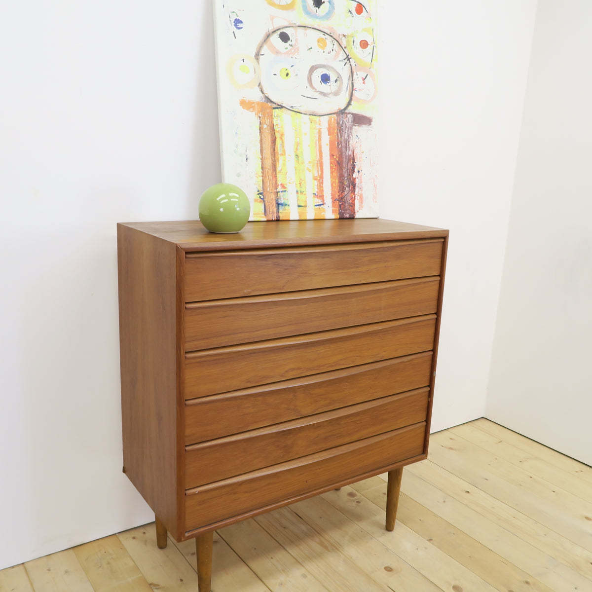 Cassettiera compatta in teak, anni ’60