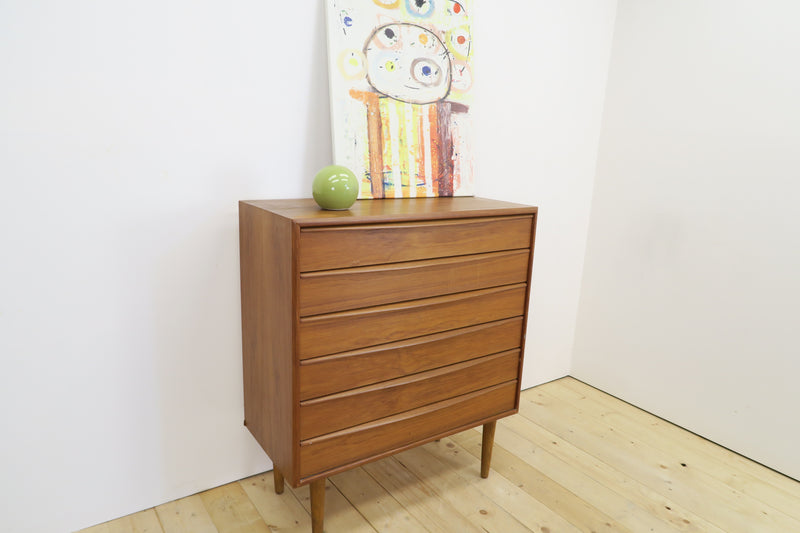 Cassettiera compatta in teak, anni ’60