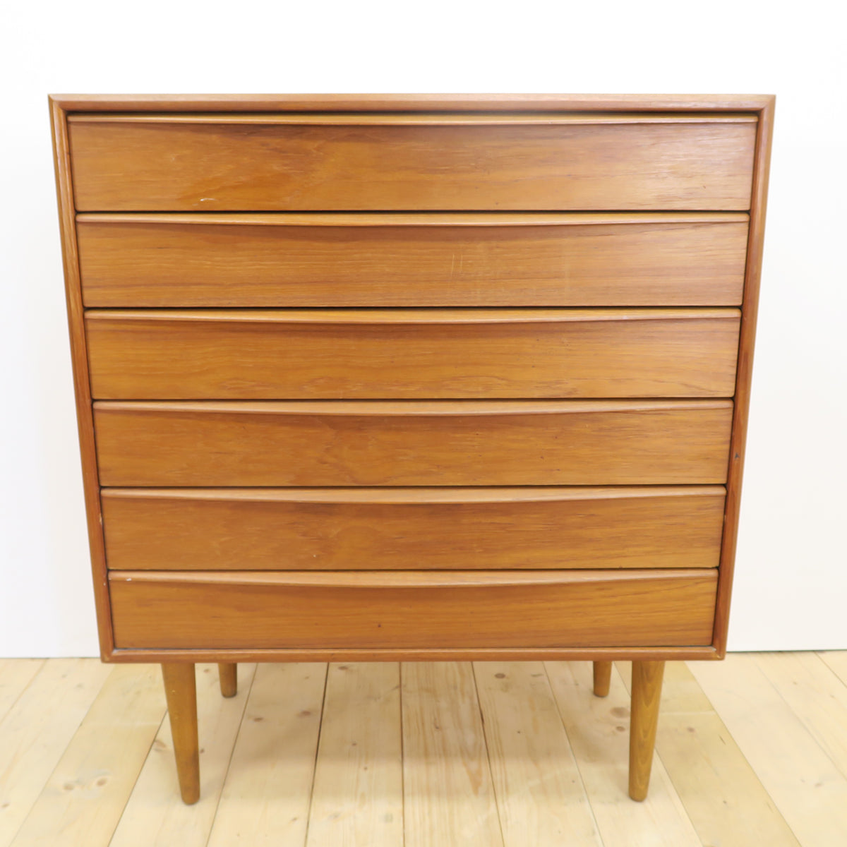 Cassettiera compatta in teak, anni ’60