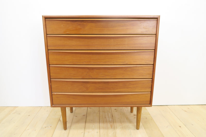 Cassettiera compatta in teak, anni ’60