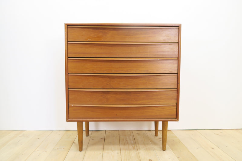 Cassettiera compatta in teak, anni ’60