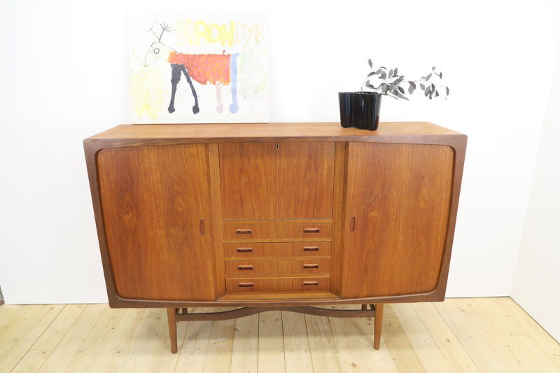 Highboard in teak con ante e cassetti, anni ’60