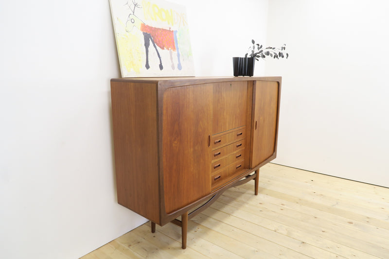 Highboard in teak con ante e cassetti, anni ’60
