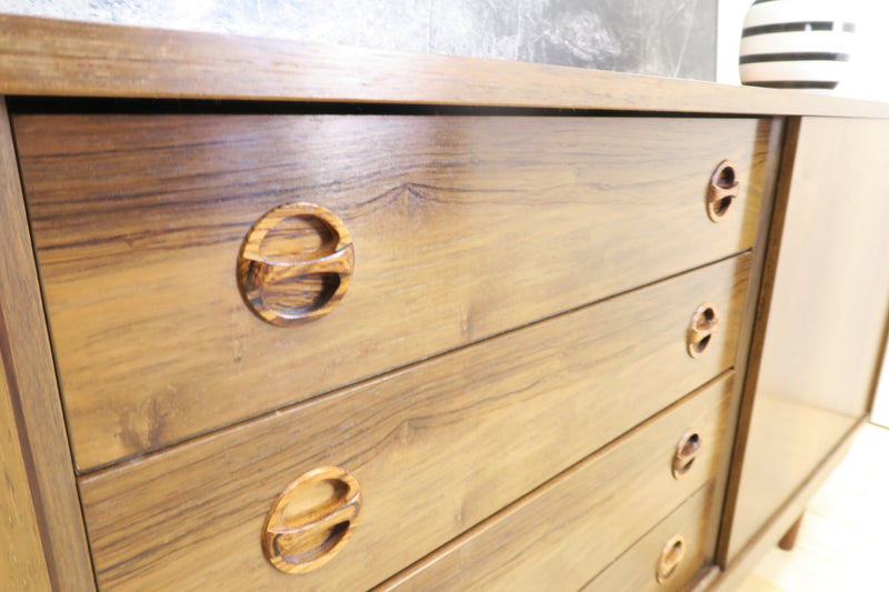 Teak sideboard with central drawers, 1960s