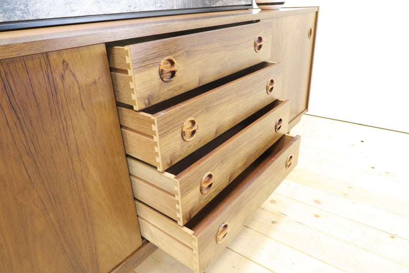 Teak sideboard with central drawers, 1960s