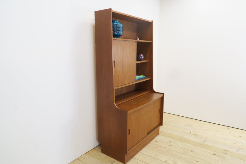 Teak bookcase with storage unit, 1960s