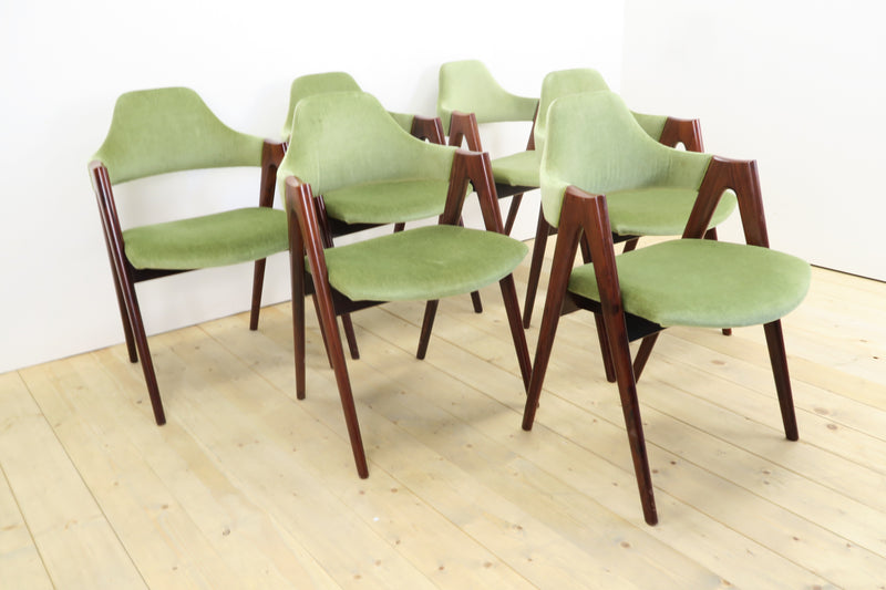 Set of 6 Compass Chairs by Kai Kristiansen, 1960s
