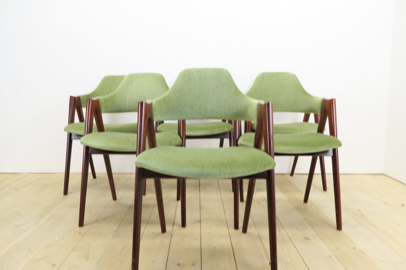 Set of 6 Compass Chairs by Kai Kristiansen, 1960s
