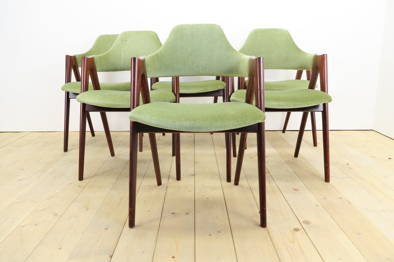 Set of 6 Compass Chairs by Kai Kristiansen, 1960s