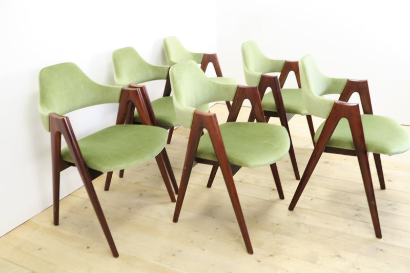 Set of 6 Compass Chairs by Kai Kristiansen, 1960s