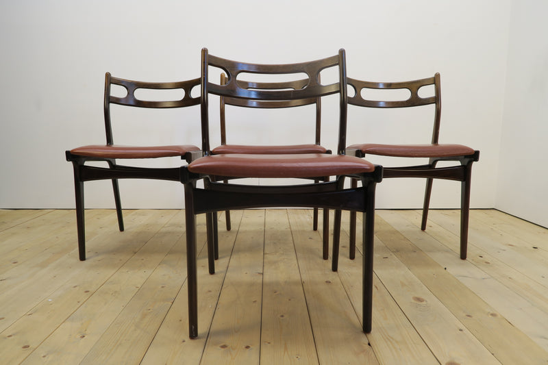 Rosewood dining set with table and 4 chairs, 1960s