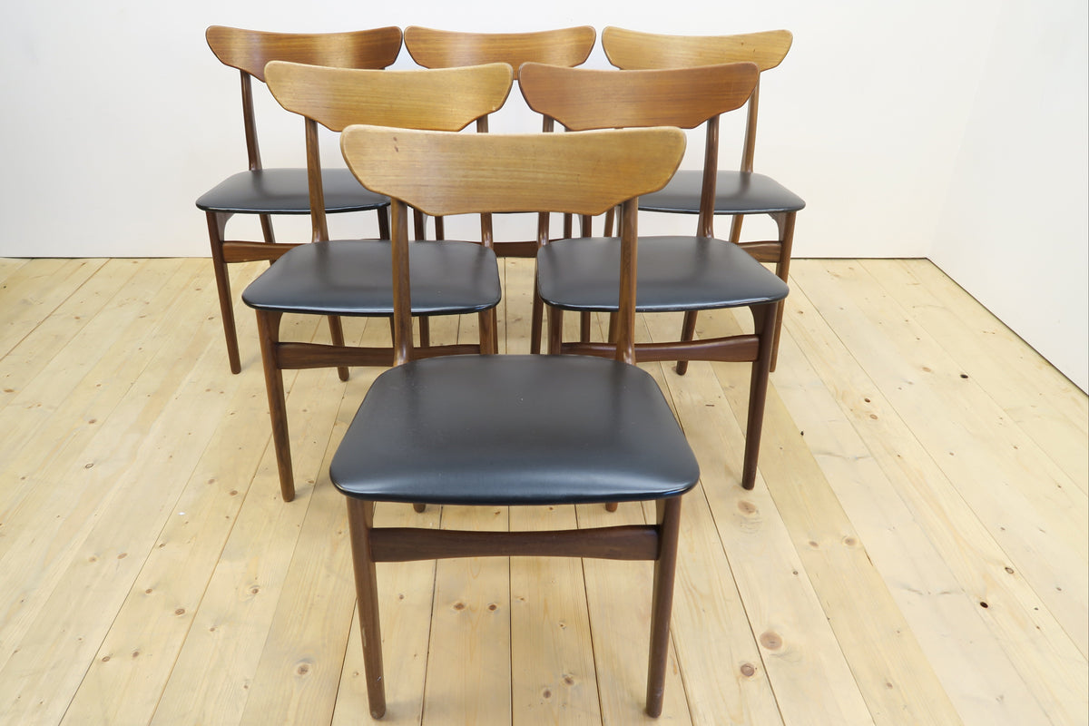 Set of 6 teak chairs by Schiønning & Elgaard for Randers, Denmark 1960