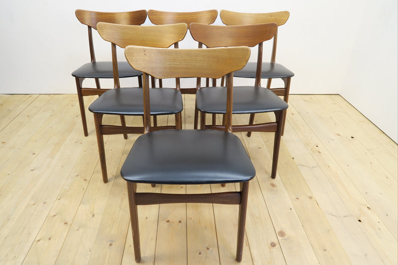 Set of 6 teak chairs by Schiønning & Elgaard for Randers, Denmark 1960