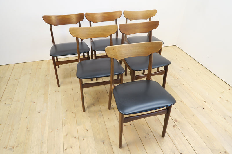 Set of 6 teak chairs by Schiønning & Elgaard for Randers, Denmark 1960
