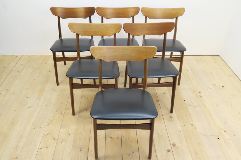 Set of 6 teak chairs by Schiønning & Elgaard for Randers, Denmark 1960