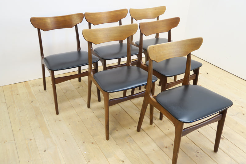 Set of 6 teak chairs by Schiønning & Elgaard for Randers, Denmark 1960