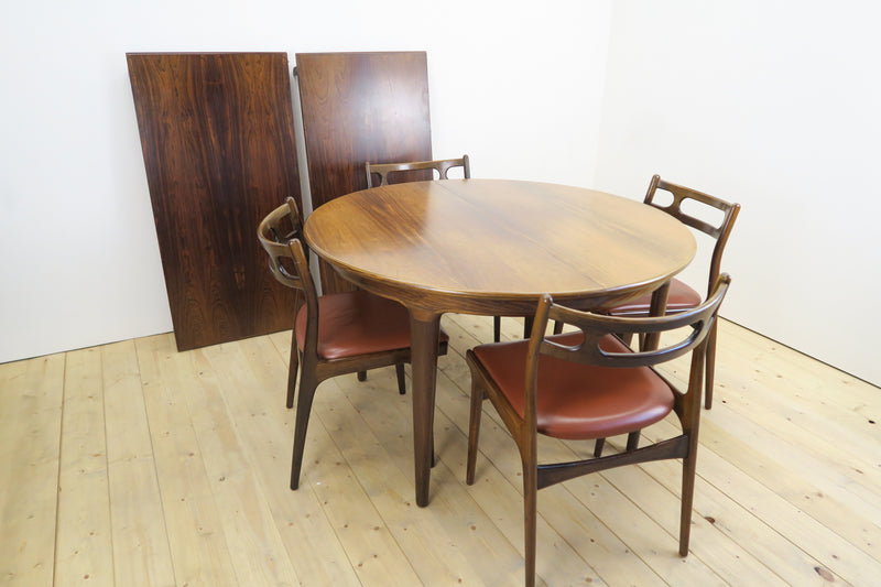 Rosewood dining set with table and 4 chairs, 1960s