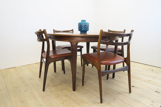 Rosewood dining set with table and 4 chairs, 1960s