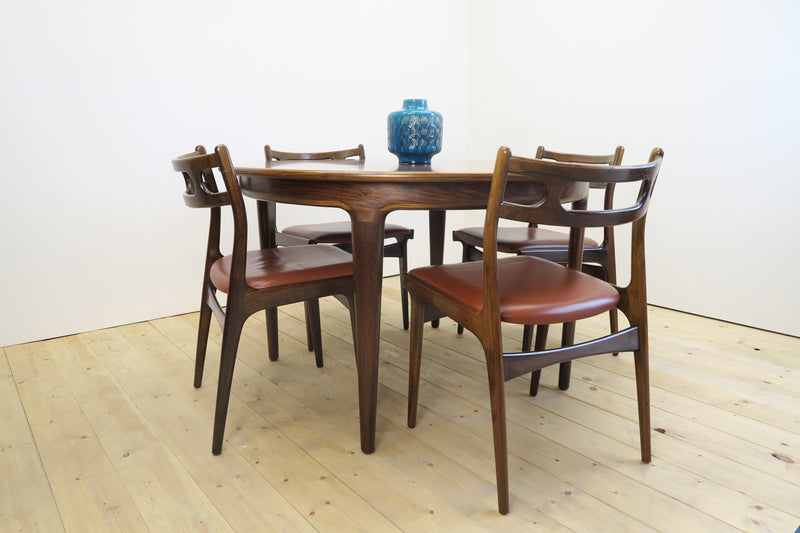 Rosewood dining set with table and 4 chairs, 1960s