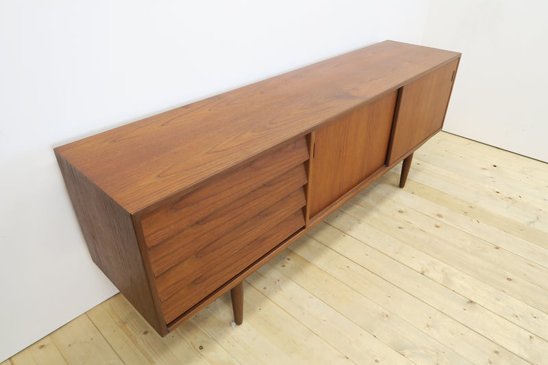 Teak sideboard with drawers and sliding doors, Denmark 1960