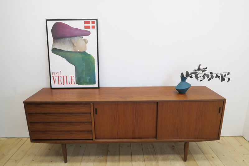 Teak sideboard with drawers and sliding doors, Denmark 1960