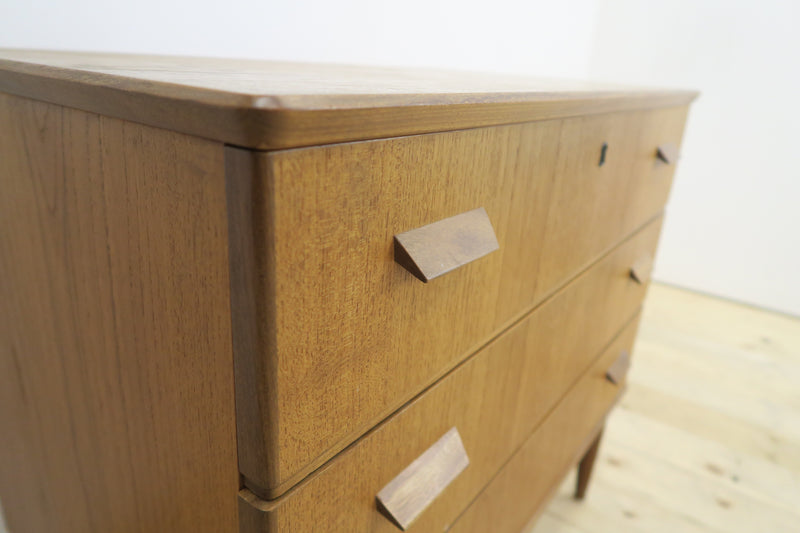 Three-drawer teak chest of drawers, Denmark 1960
