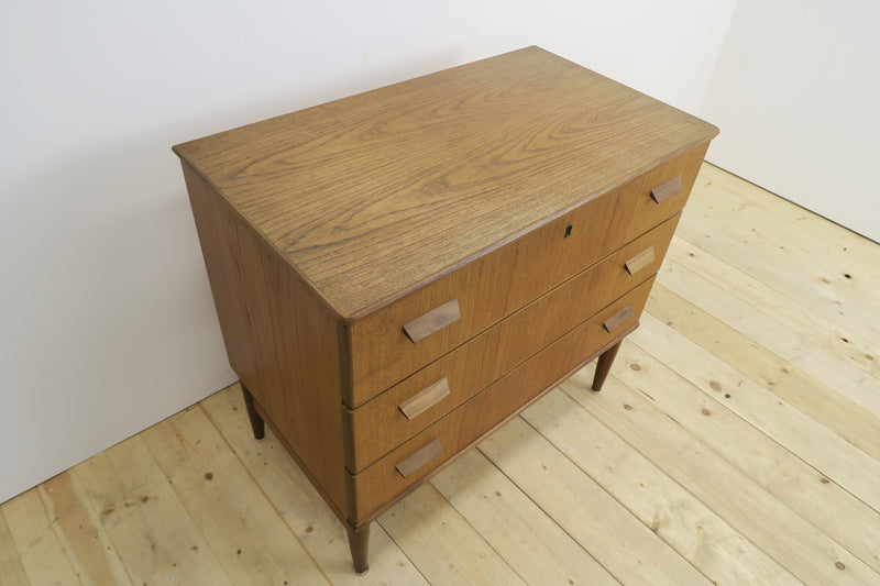 Three-drawer teak chest of drawers, Denmark 1960