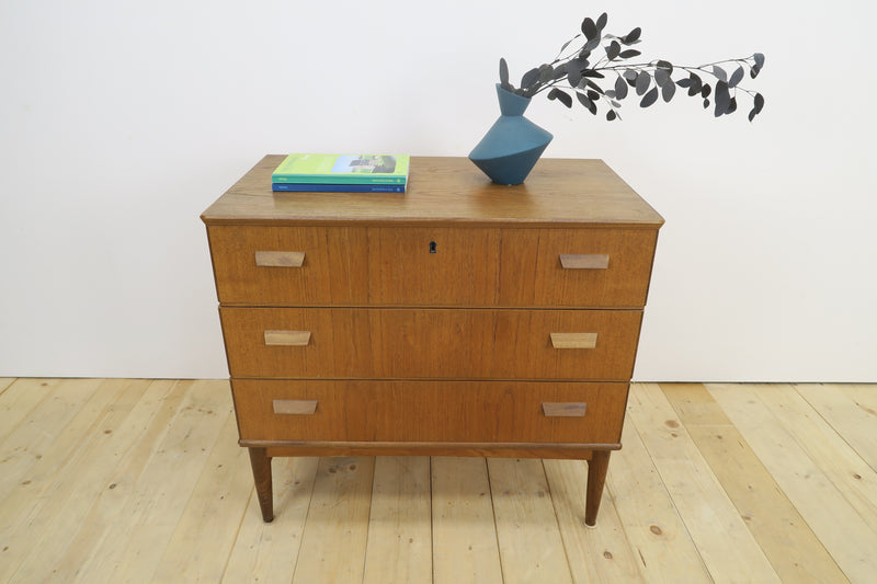 Three-drawer teak chest of drawers, Denmark 1960