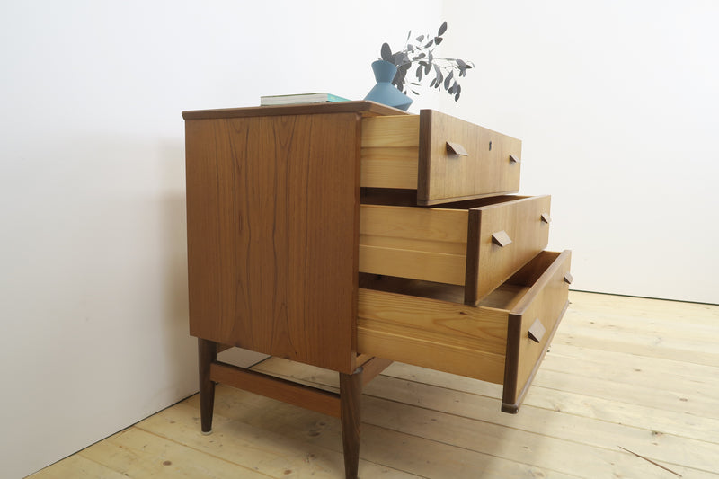 Three-drawer teak chest of drawers, Denmark 1960