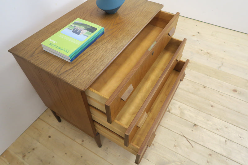 Three-drawer teak chest of drawers, Denmark 1960
