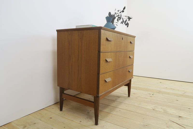 Three-drawer teak chest of drawers, Denmark 1960