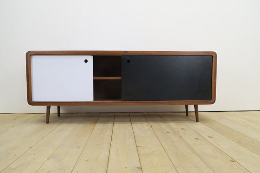 Sideboard in teak bianco e nero, anni ’60