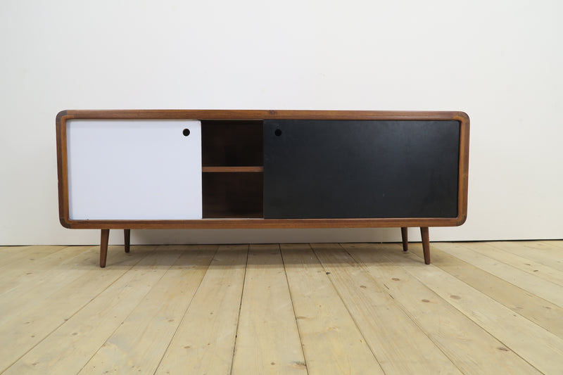 Sideboard in teak bianco e nero, anni ’60