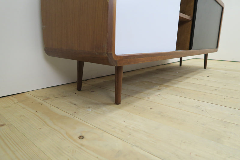 Sideboard in teak bianco e nero, anni ’60
