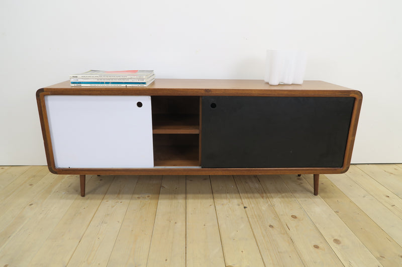 Sideboard in teak bianco e nero, anni ’60
