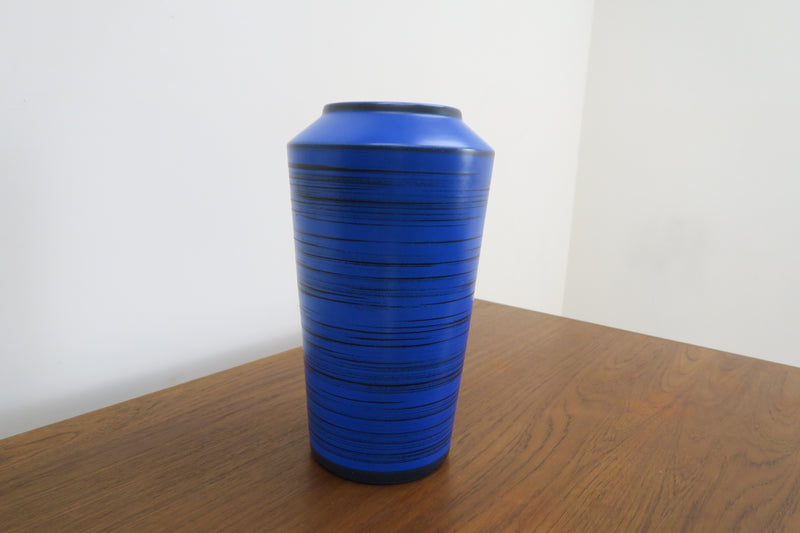 Blue and black ceramic vase, 1960s