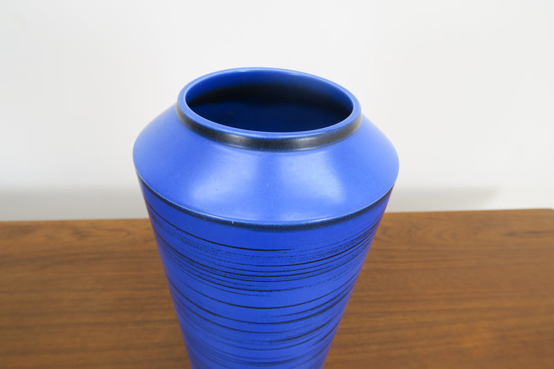 Blue and black ceramic vase, 1960s