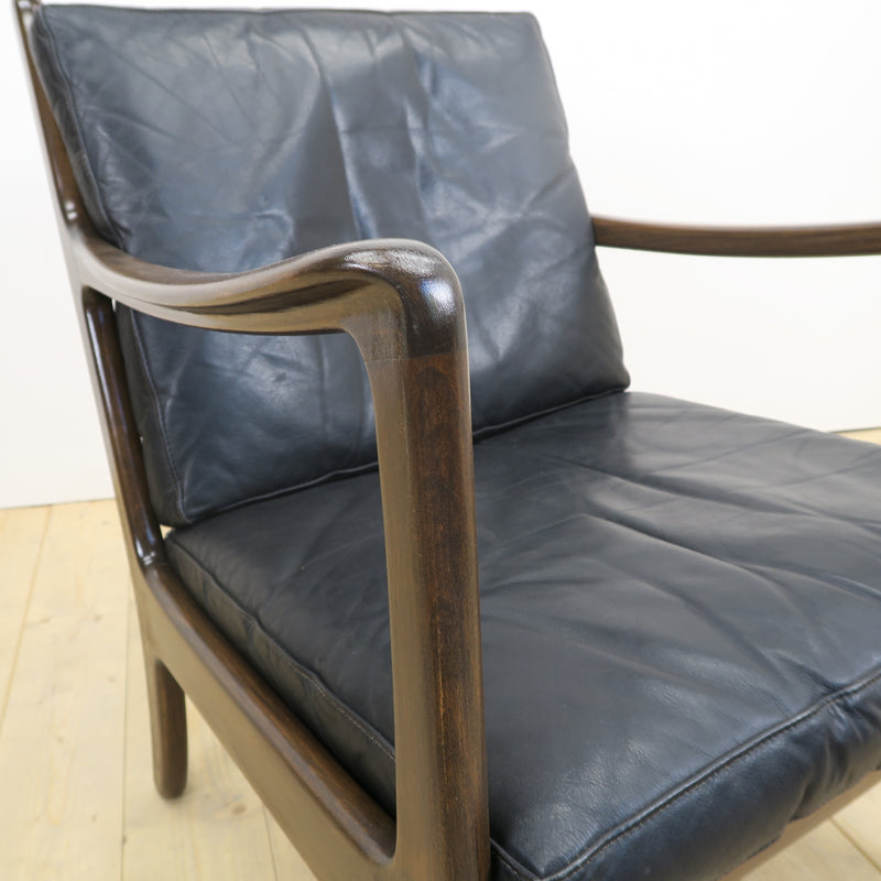 Scandinavian teak and leather armchair, 1960s