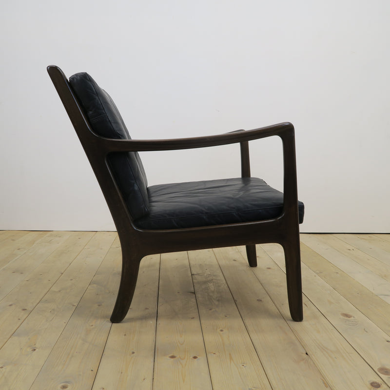 Scandinavian teak and leather armchair, 1960s