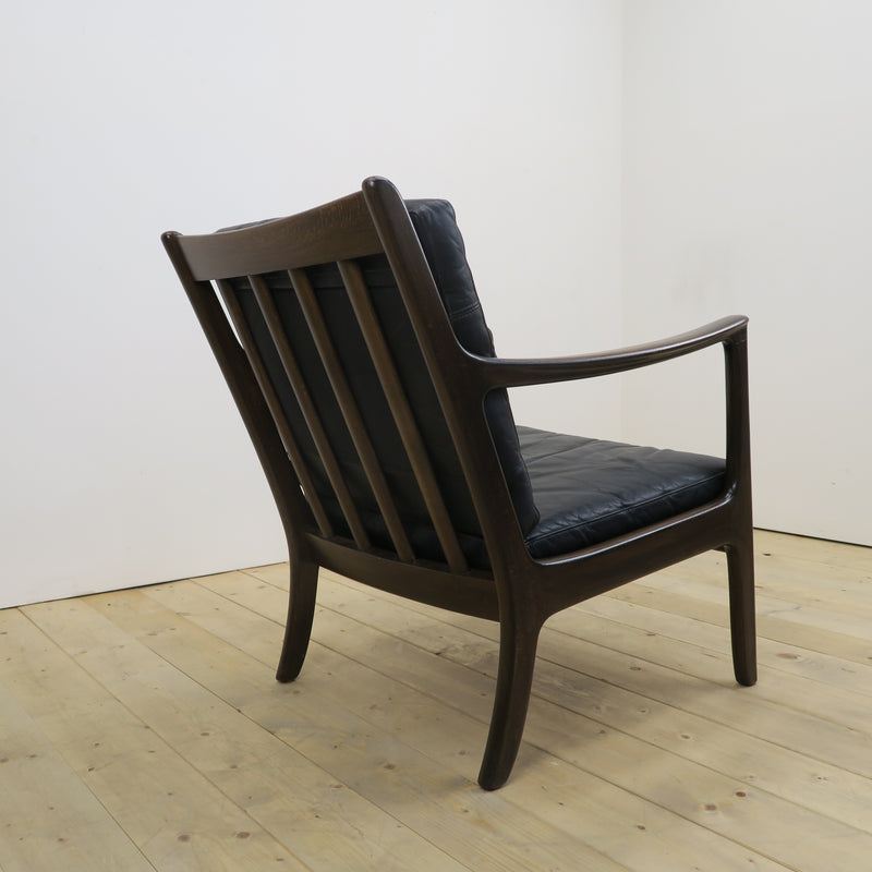 Scandinavian teak and leather armchair, 1960s