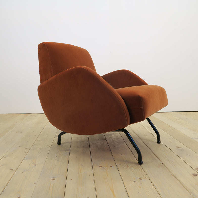 Janusz Rozanski velvet armchair, 1950s