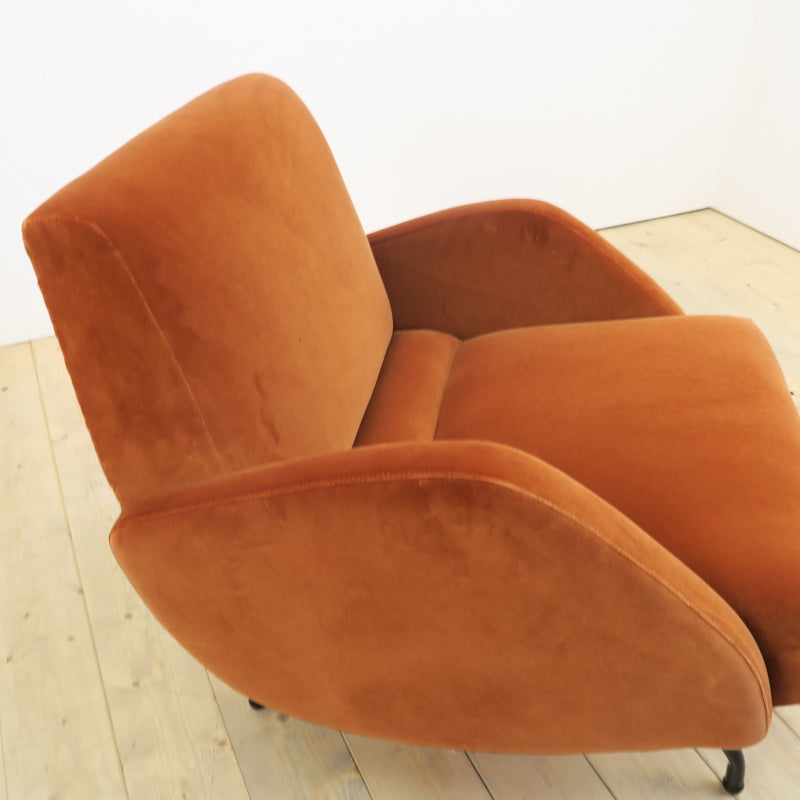Janusz Rozanski velvet armchair, 1950s