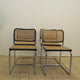 Set di 4 sedie nere in rattan e metallo, Danimarca 1960