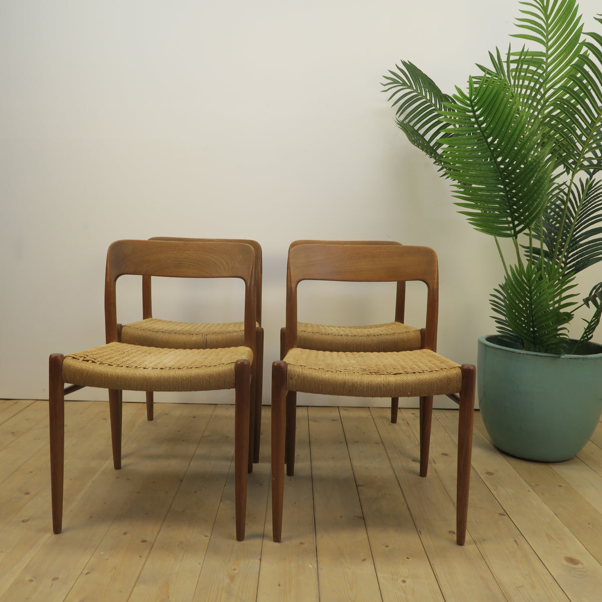 Set di 4 sedie Model 75 di Otto Møller, Danimarca 1960