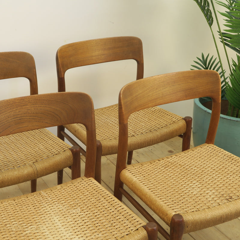 Set di 4 sedie Model 75 di Otto Møller, Danimarca 1960
