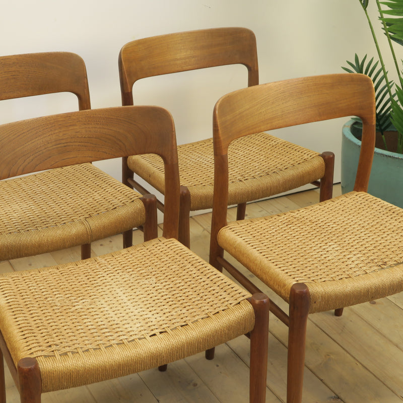 Set di 4 sedie Model 75 di Otto Møller, Danimarca 1960