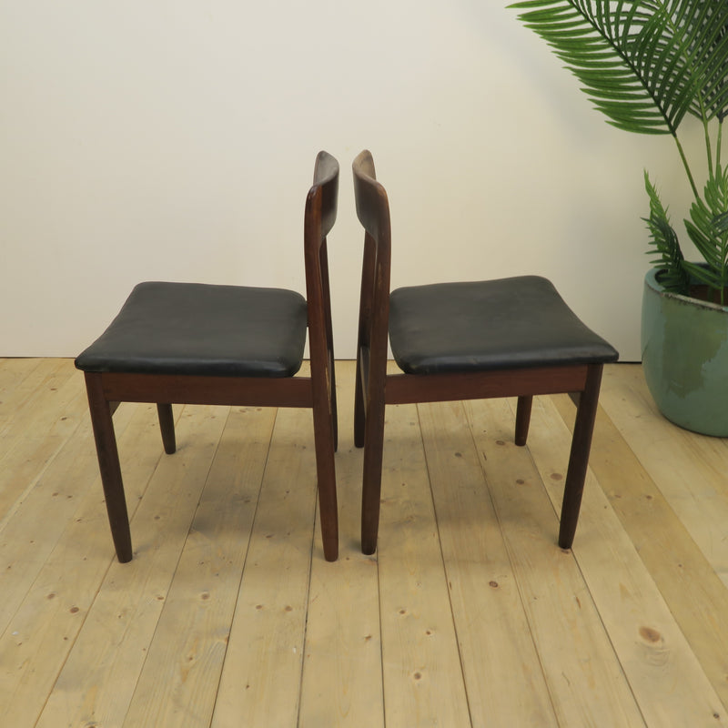 Set di 6 sedie Nørgaard Møbelfabrik, palissandro e pelle, Danimarca 1960