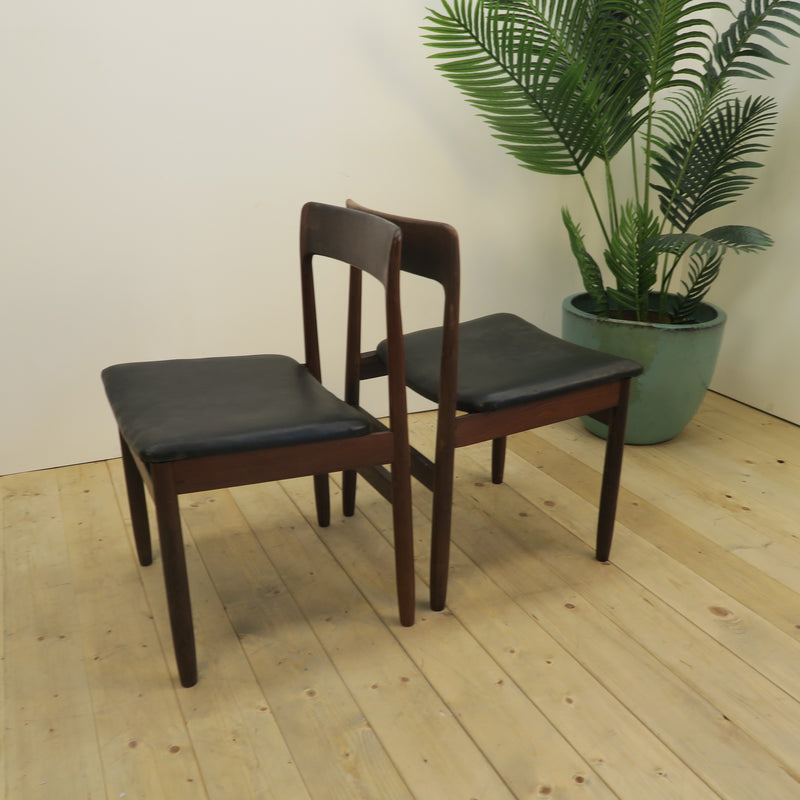 Set di 6 sedie Nørgaard Møbelfabrik, palissandro e pelle, Danimarca 1960