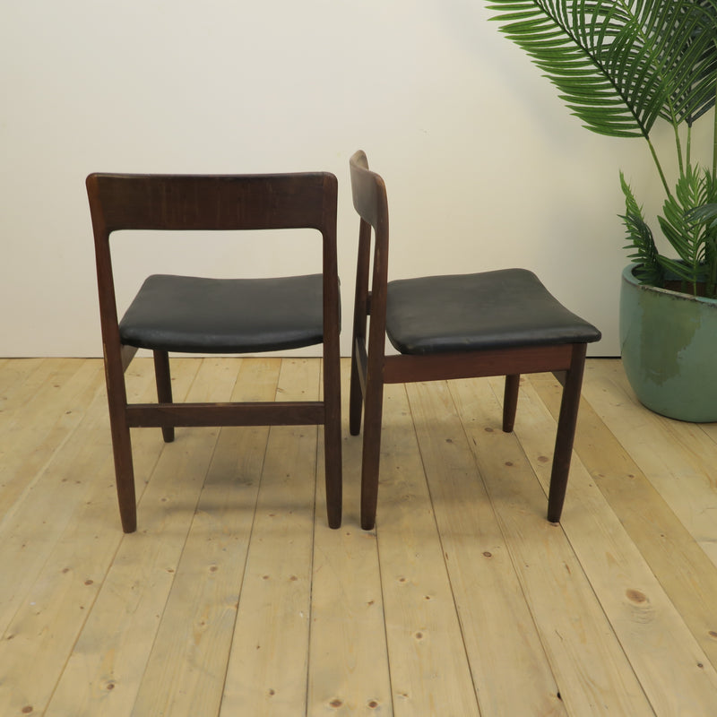 Set di 6 sedie Nørgaard Møbelfabrik, palissandro e pelle, Danimarca 1960